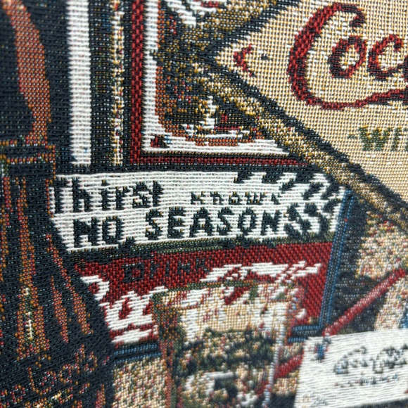 Vintage Coke Coca Cola Vest Unisex Adult M (Tag Missing) Black Red Tapestry - Picture 7 of 10